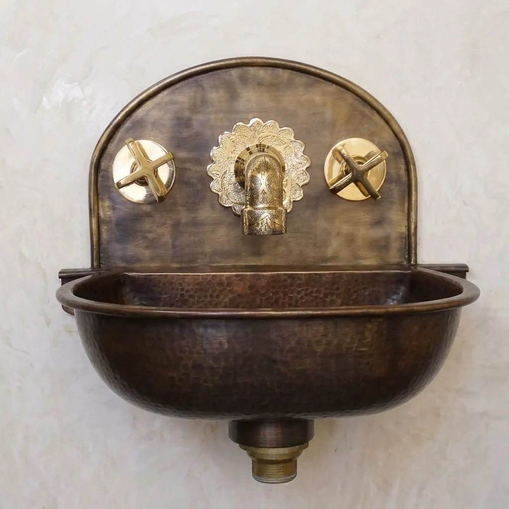Wall-Mounted Brass Bathroom Sinks