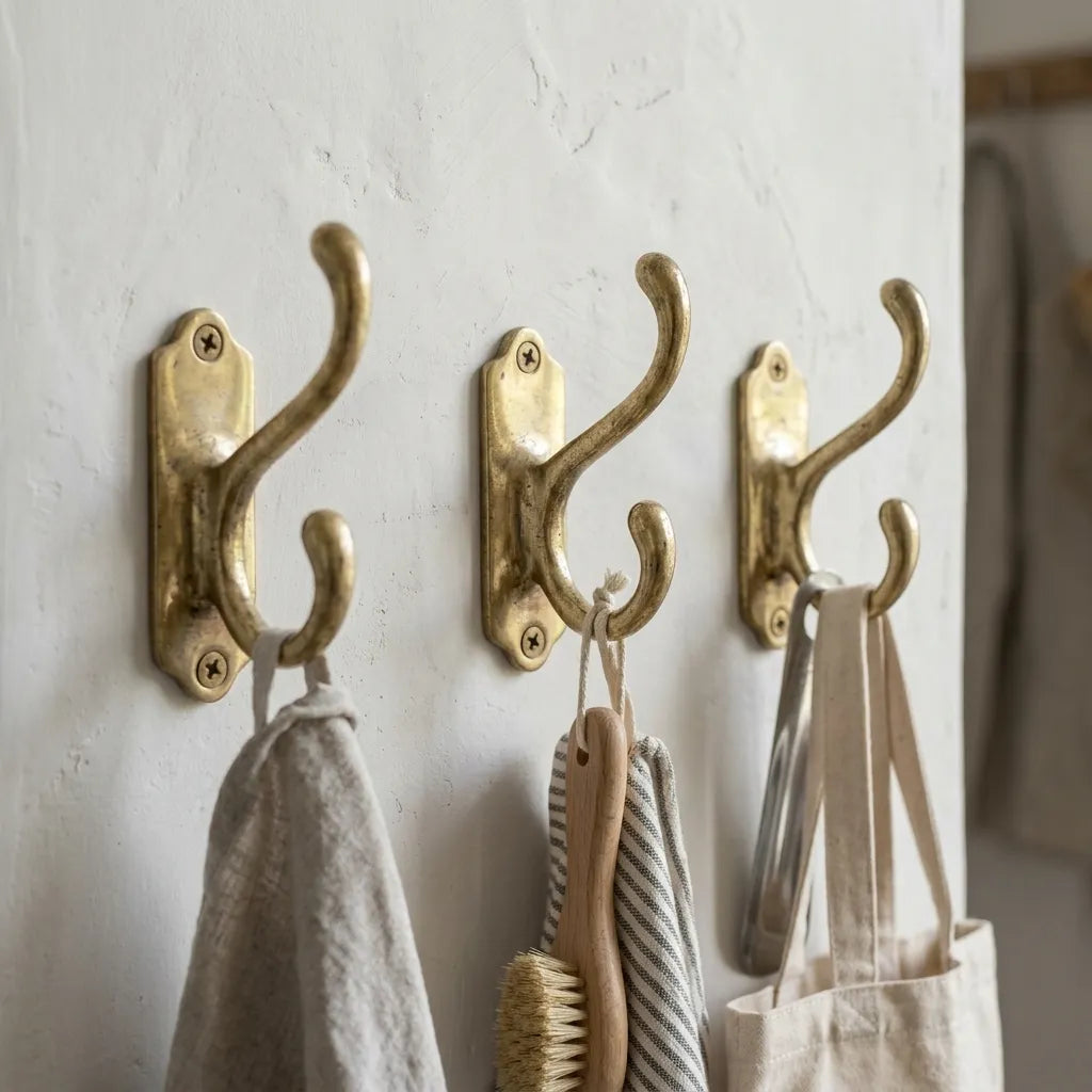 Unlacquered Brass Hooks | Handmade Wall & Towel Hooks