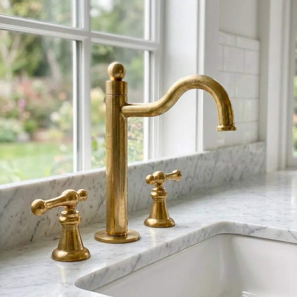 Unlacquered Brass Bathroom Faucets