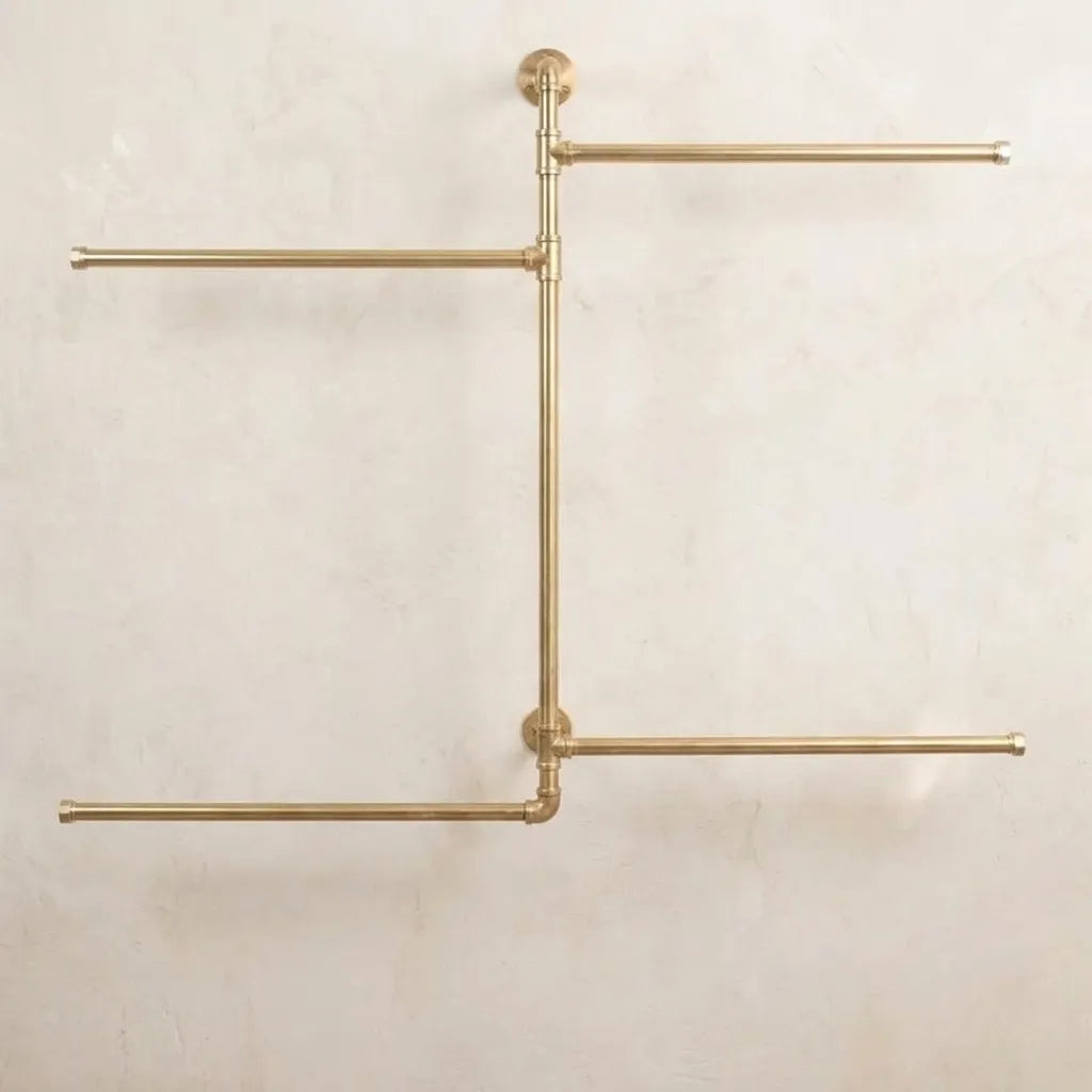Modular Solid Brass Multi-Level Wardrobe Rail System