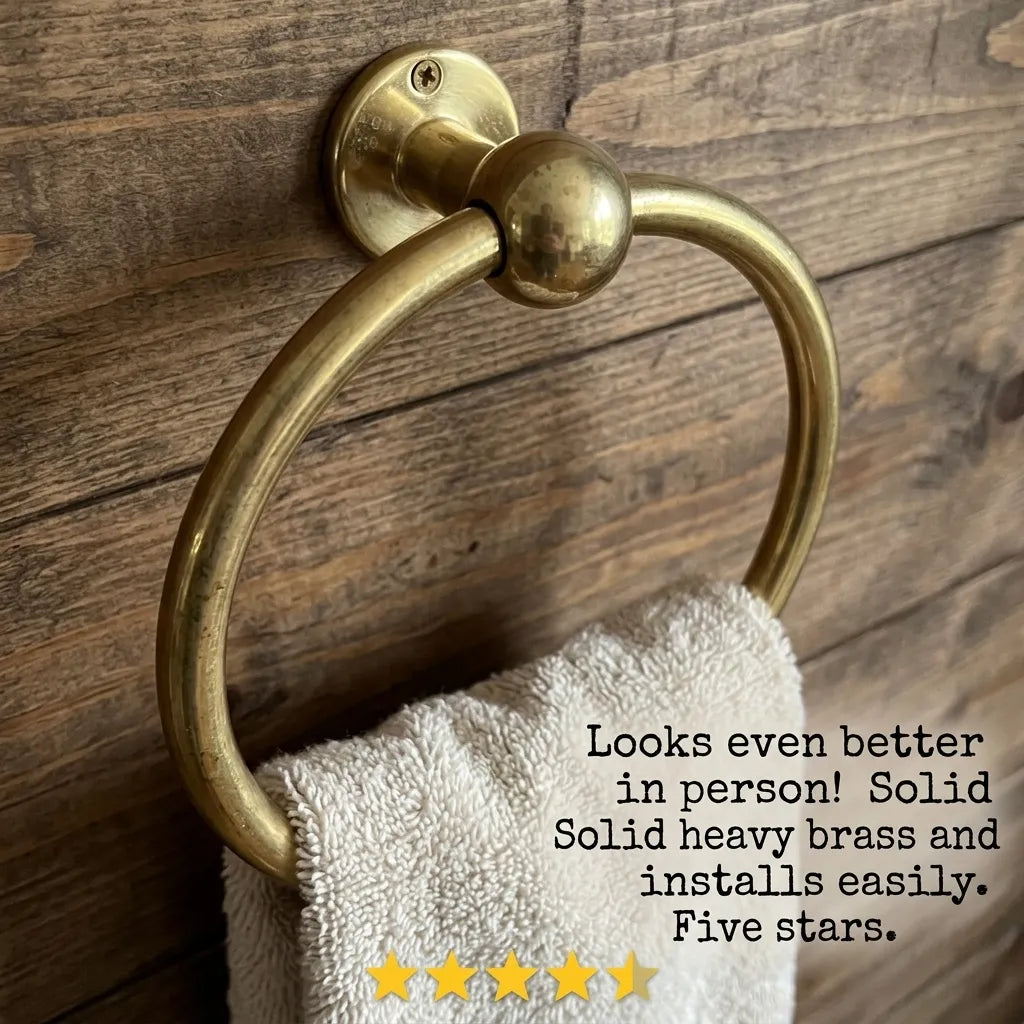 Classic Solid Brass Towel Loop with Heritage Wall Mount