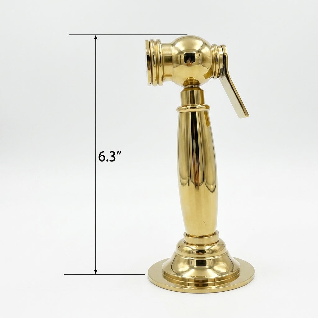 Unlacquered Brass Paddle Handle Kitchen Faucet with Gooseneck Spout
