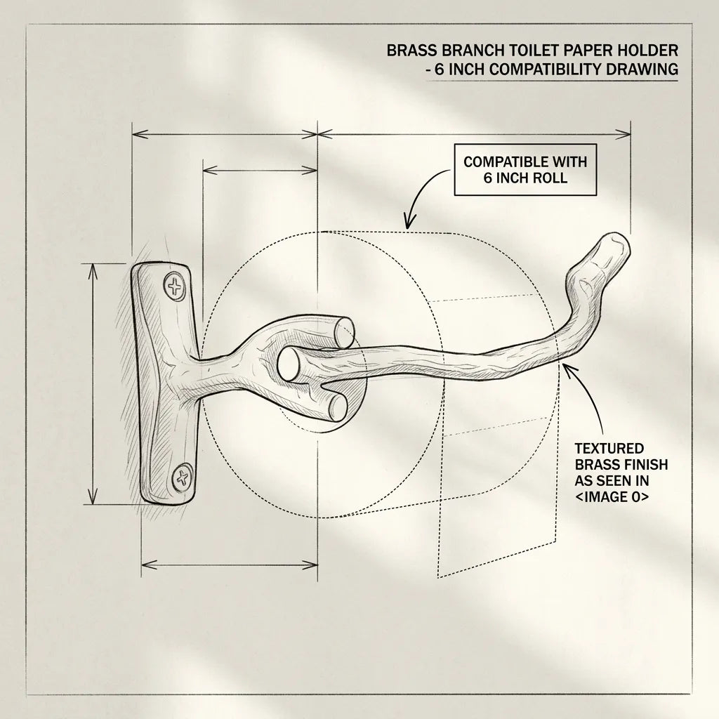 Sculptural Brass Toilet Paper Holder with Branch-Inspired Design