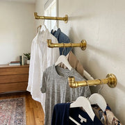 Solid brass wall valet rack for clothing organization