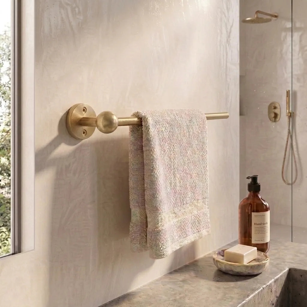 Modern Solid Brass Towel Bar for Contemporary Bathrooms