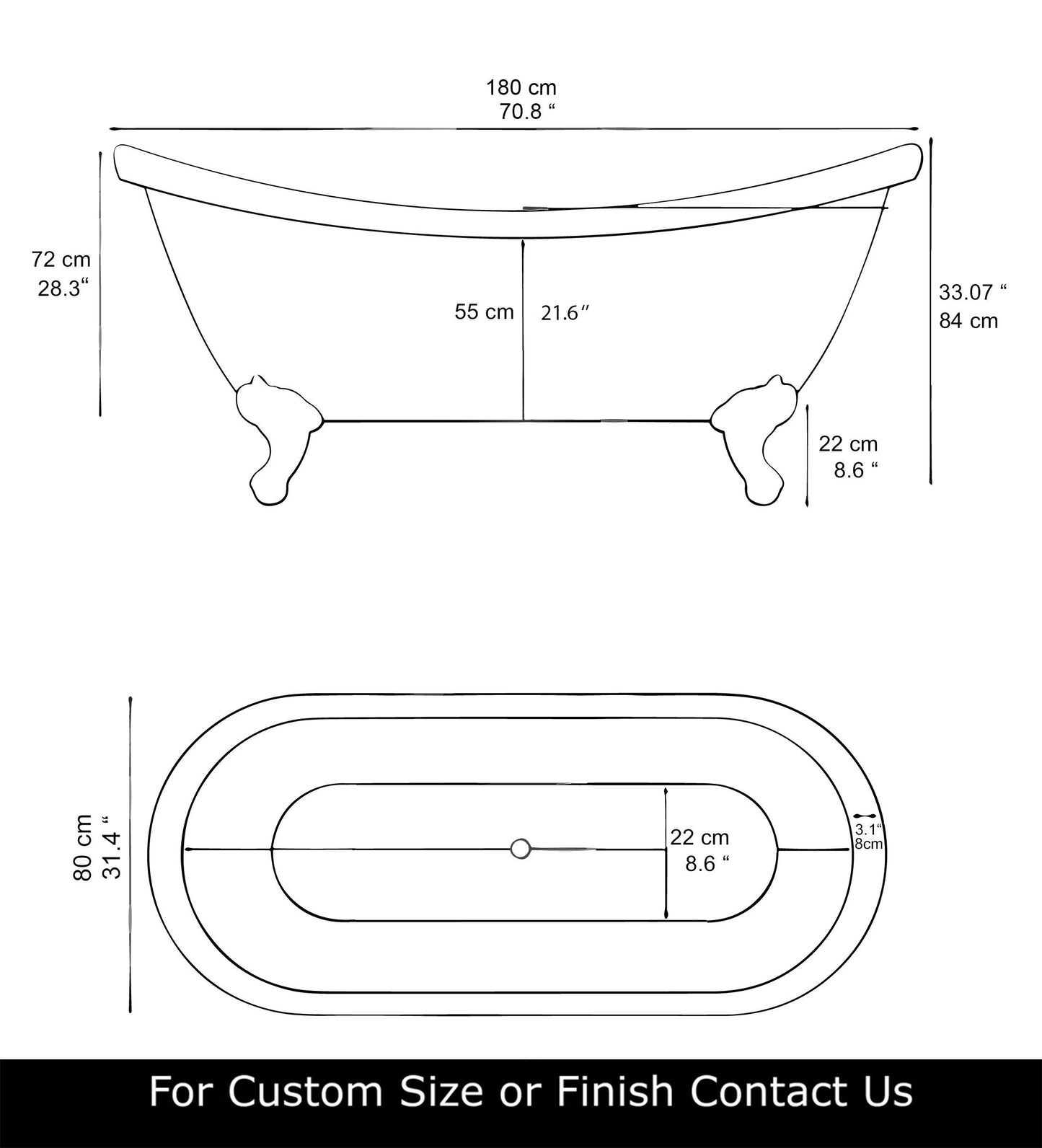 Aged Copper Clawfoot Tub , Rustic Copper Bathtub Bathroom