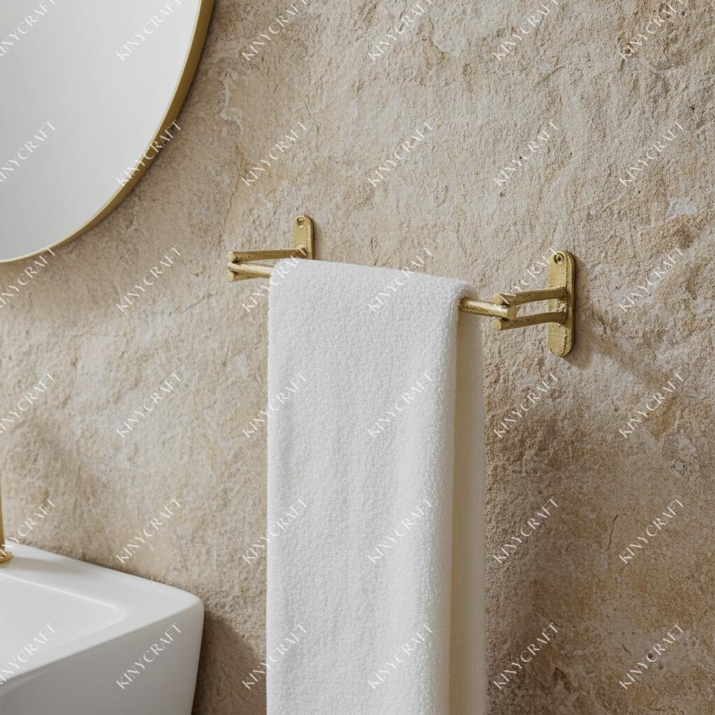 Luxury solid brass towel rail with contemporary wall mounted design