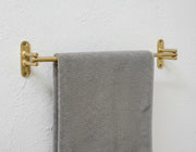 Solid brass wall mounted towel bar with minimalist double rod design