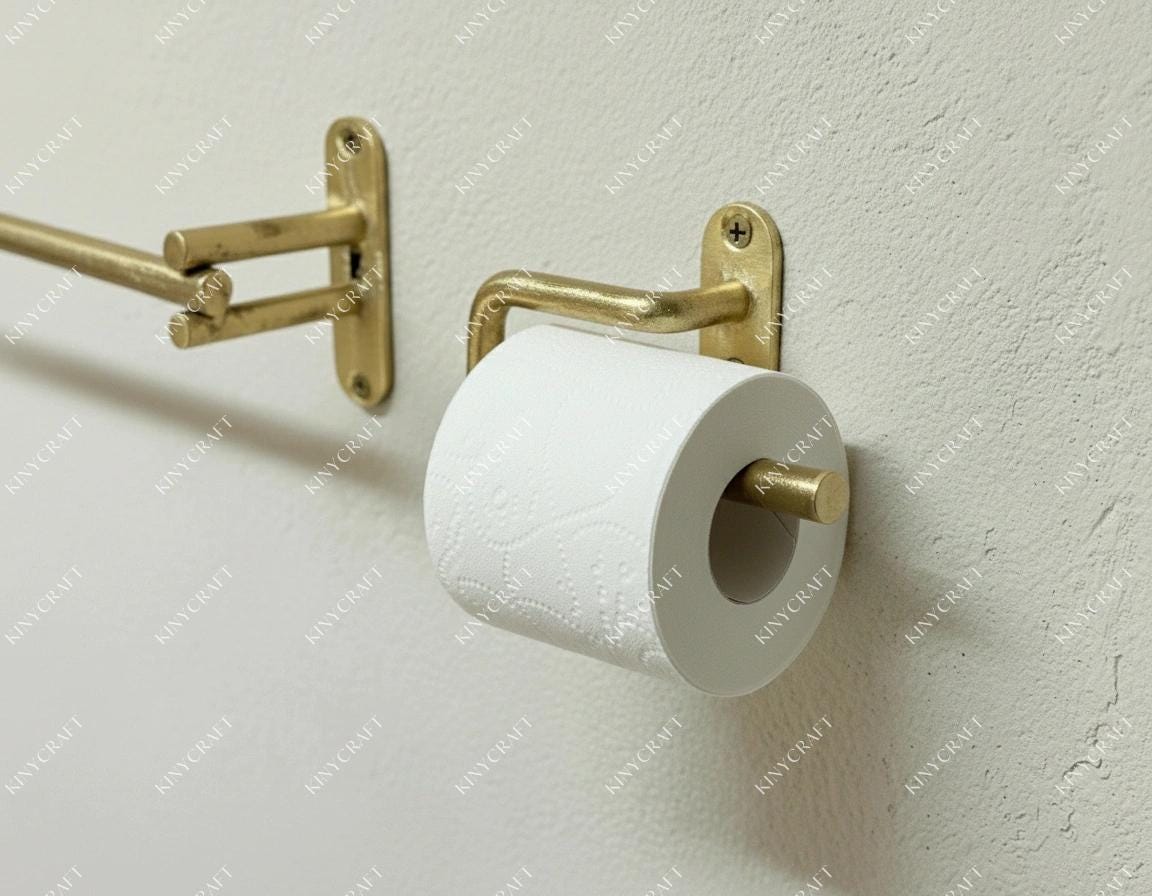 Luxury unlacquered brass bathroom toilet paper holder with living finish