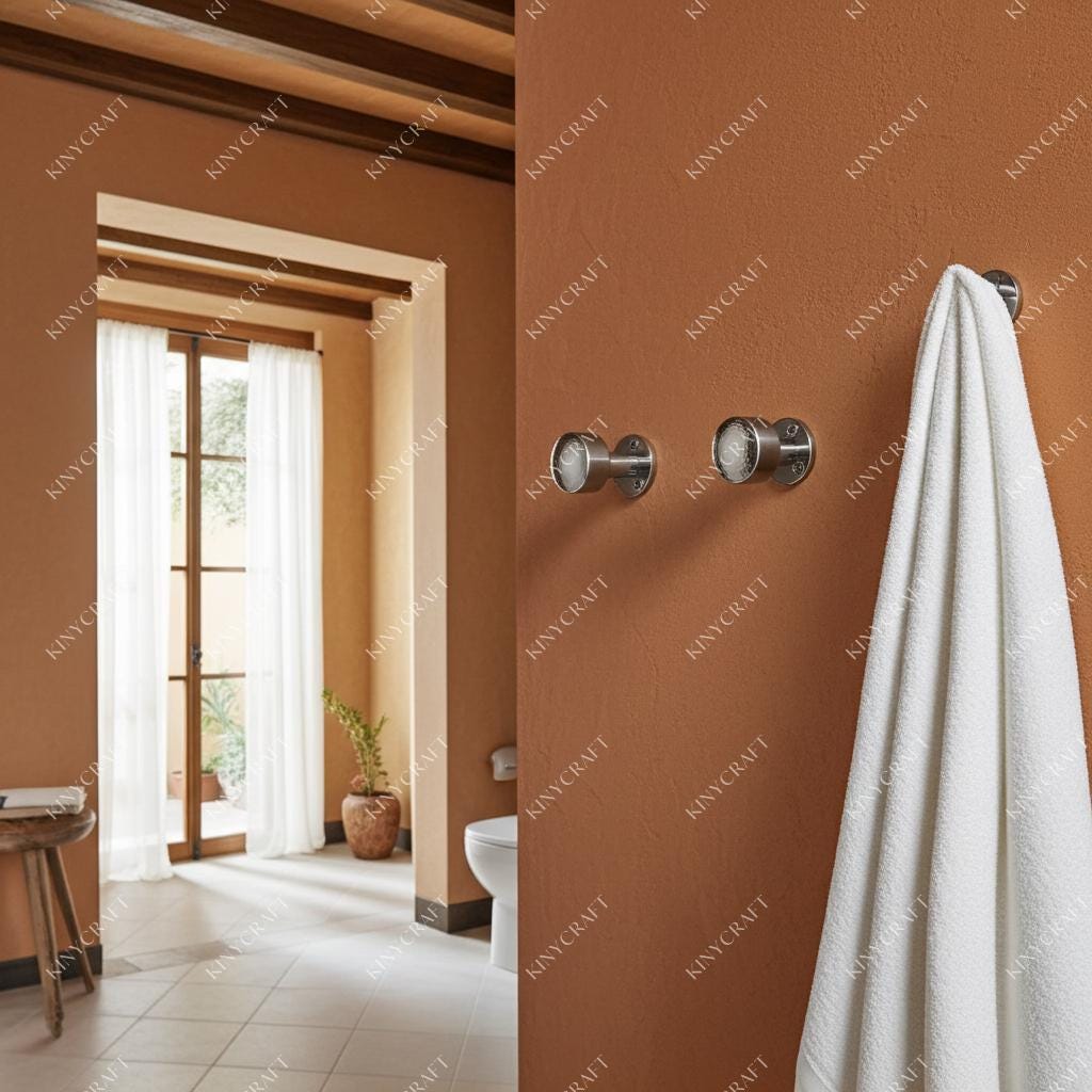 Modern chrome coat hook with circular hammered design, durable wall-mounted hardware for entryways and bathrooms.