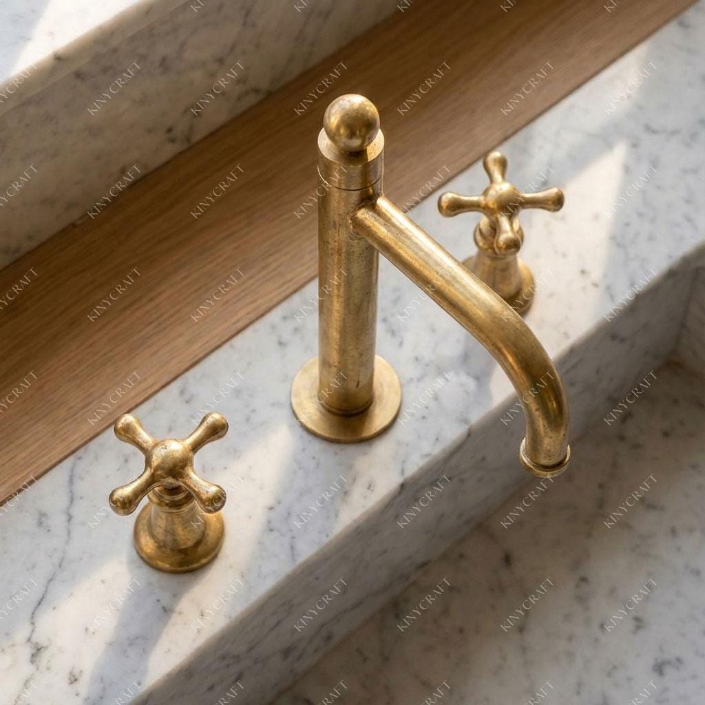 Luxury solid brass bathroom sink faucet for marble vanity